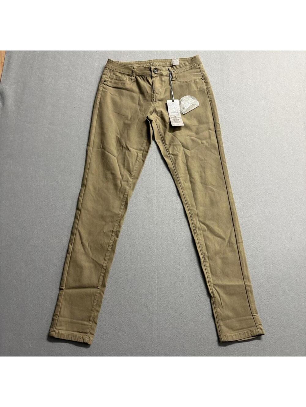 Elite Jeans Womens Skinny Pants Size M Khaki Brown Active Stretch Cotton Blend